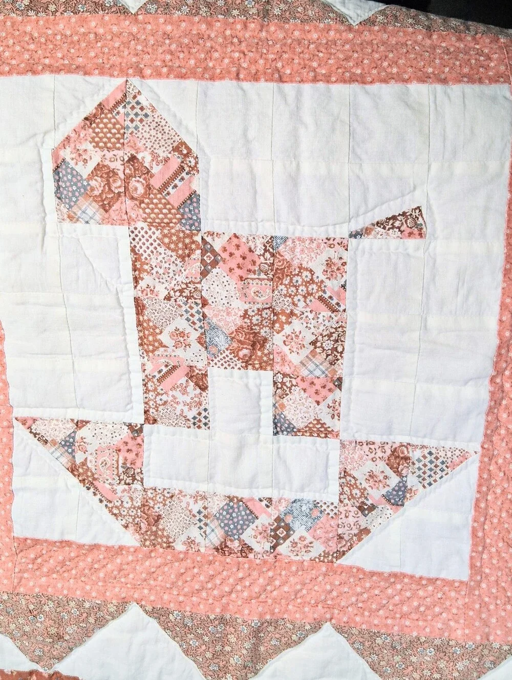 Cute Hand-made 42×30 Celtic Stitch Lightweight Wall Hanging/Baby Blanket/Quilt